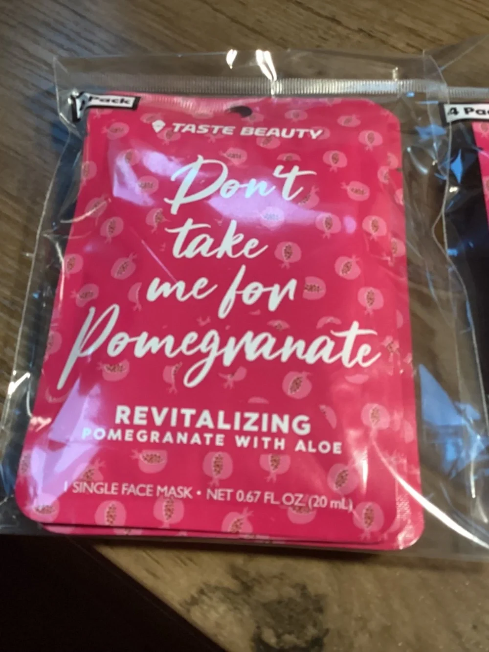 Taste Beauty Revitalizing Pomegranate with Aloe Single Face Mask Bundle